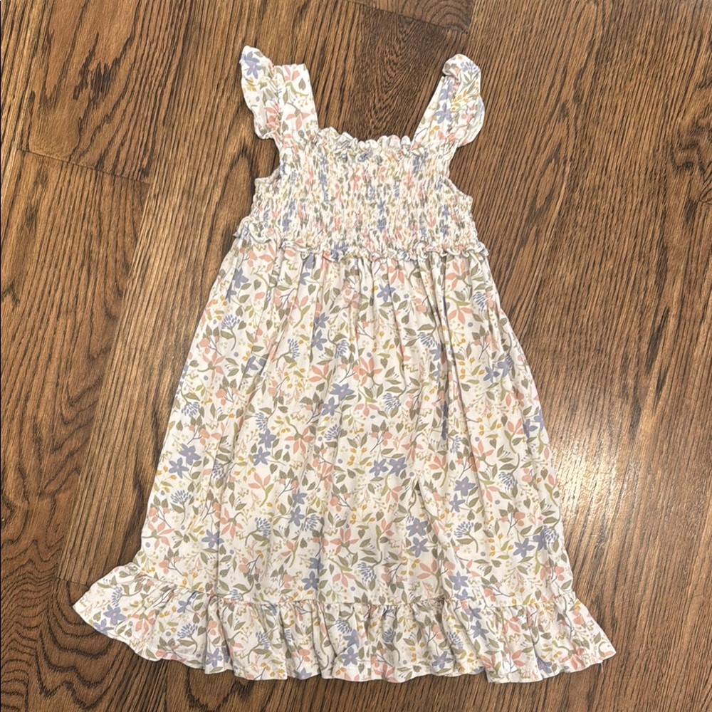 Bella Bliss Blue Pink Sundress Sleeveless Square Neck